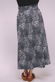 Midi Elastic Blue Cheetah Waist Skirt - Lasting Impressions CT