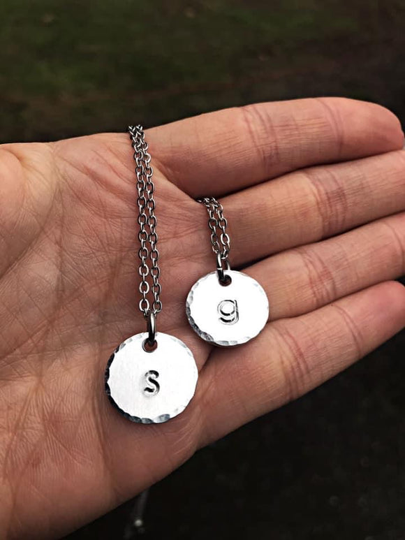 Wholesale | 1 pc | Handstamped Initial Necklace