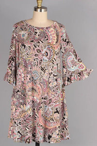 Ruffle Sleeve Colorful Dress - Lasting Impressions CT