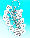 Weight Loss Tracker Handstamped Handmade Keychain, Weight Loss Gift, Weight Loss Charm Keychain - Lasting Impressions CT