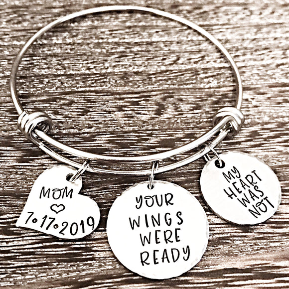 Parent Loss Personalized Hand Stamped Memorial Bracelet - Lasting Impressions CT