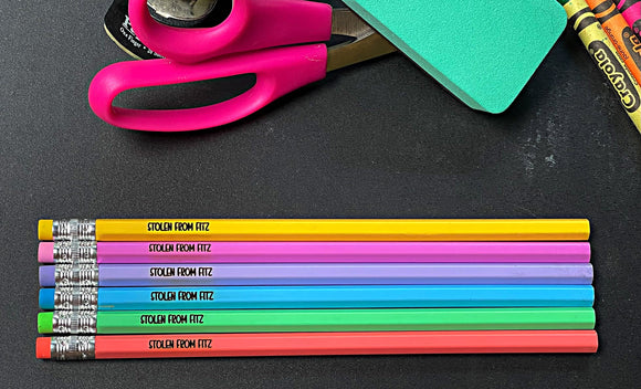 Wholesale | 6 packs | Pastel Engraved Pencils
