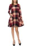 Checkered Print Knit Dress With Side Pockets - Lasting Impressions CT