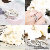 Sterling Silver Stacking Ring with Beaded Spacer Option - Mother's Name Rings - Lasting Impressions CT