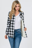 Long Sleeve Cozy Fur Lined Plaid Button Down Shirt - Lasting Impressions CT