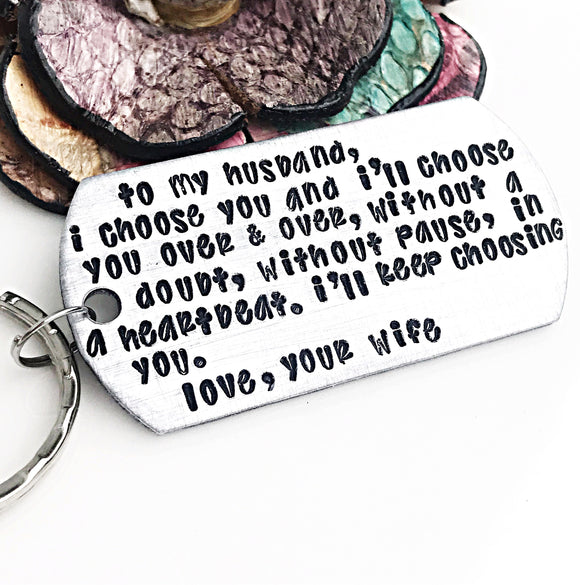 To my husband keychain, Anniversary Gift for Husband, Wedding Gift for Husband, Fiance Gift - Lasting Impressions CT