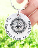Long Distance Friendship Gift-Hand Stamped Long Distance Best Friend Keychain - Lasting Impressions CT