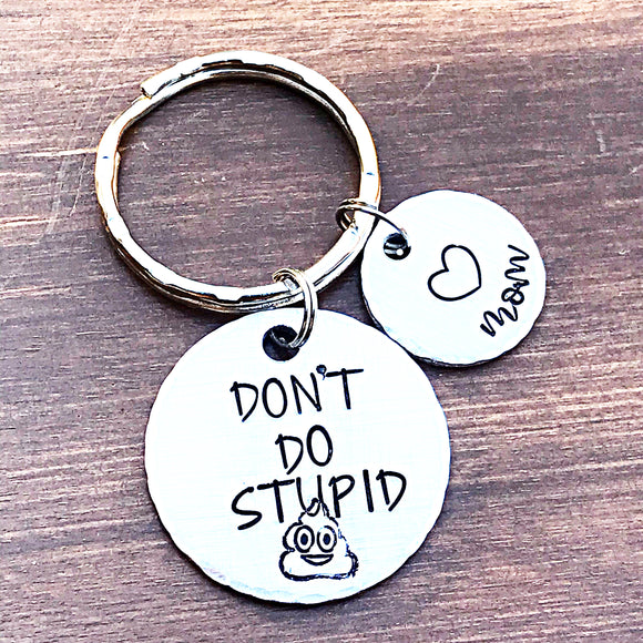 Laser Engraved Don't Do Stupid Sh*t Black Acrylic Keychain w/ Wholesale  option | CLP Craft Supplies