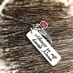 Always in my Heart Memorial Necklace for Loss Of Loved One - Lasting Impressions CT