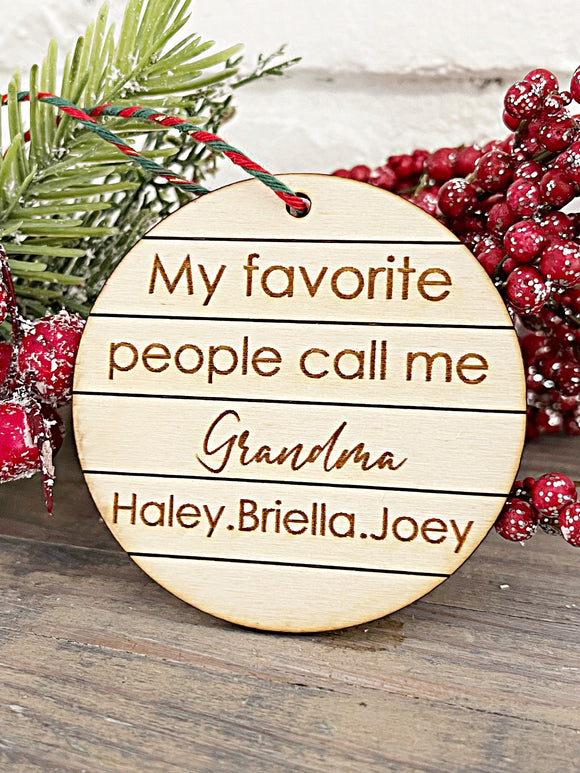 Wholesale | 1 pc | My favorite people wood ornament