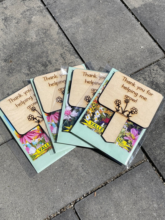 Wholesale | 5 PCs | Thanks for helping me grow wood plant stake and seed packet