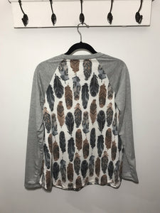 Feather Top With Gray Solid Long Sleeves - Lasting Impressions CT