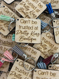 Wholesale | Can’t be trusted at wood keychains with free lip balms!