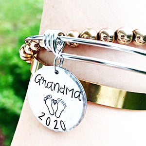 Grandma Bracelet, New Grandma Gift, New Grammy, Grammy Gifts, Grandmother Bracelet, Announcement - Lasting Impressions CT