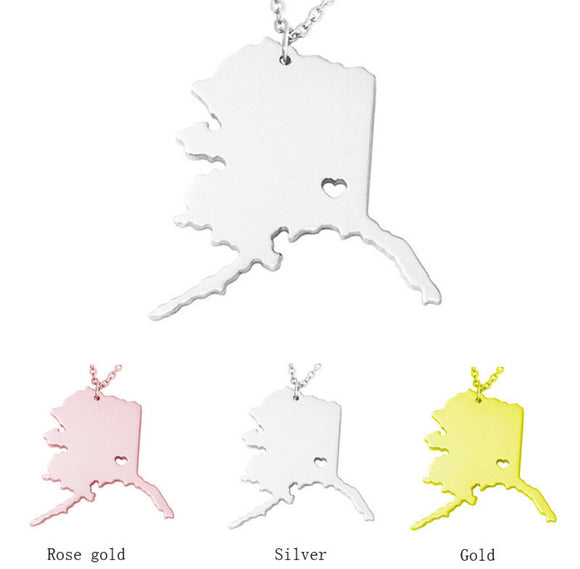 Alaska silver state necklace
