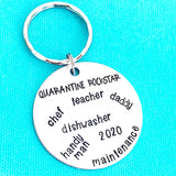 Quarantine Rockstar Keychain for Dad Fathers Day Gifts - Lasting Impressions CT