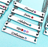 Wholesale | 1 pc | Name Birthstone Bar Necklace