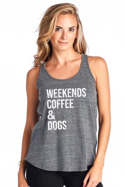“Weekend Coffee & Dogs” Active Tank Top - Lasting Impressions CT