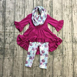 Ruffle Top With Matching Scarf And Leggings - Lasting Impressions CT