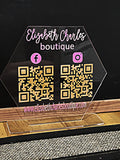 Wholesale | 1 pc | QR Code Social Media Acrylic Sign - Hand Painted