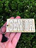 Wholesale | 1 pc | SENIOR 2021 Wood Keychain with Tassel