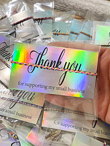 Wholesale | 20 pc increments | Thank you card with bracelet