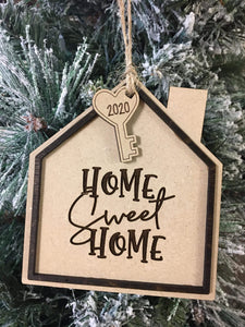 Home sweet home 2020 wood ornament