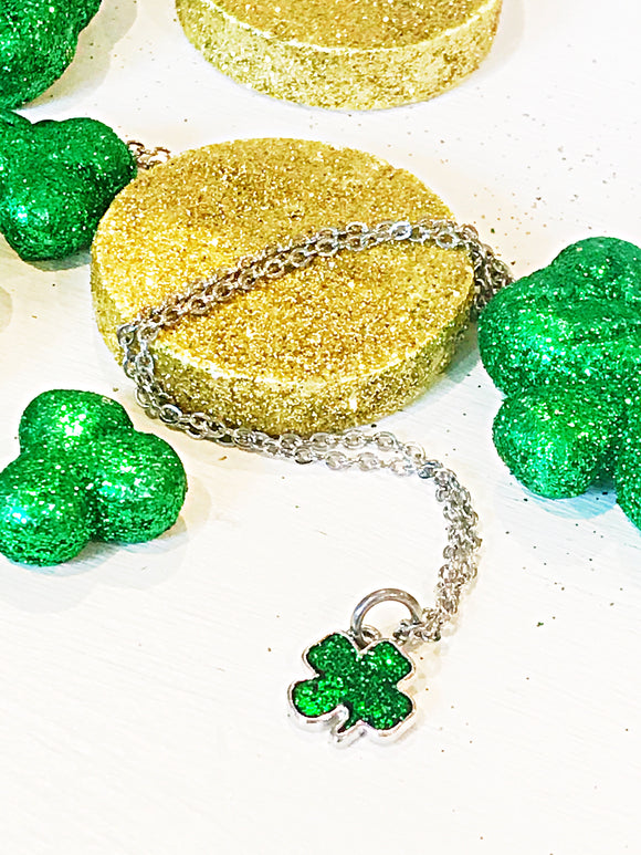 Wholesale | 1 pc | Glitter Shamrock Necklace