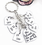 Weight Loss Tracker Handstamped Handmade Keychain, Weight Loss Gift, Weight Loss Charm Keychain - Lasting Impressions CT