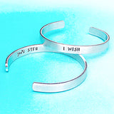 I wish you’d shut the fuck up hidden message Handstamped custom cuff bracelet in silver aluminum - Lasting Impressions CT