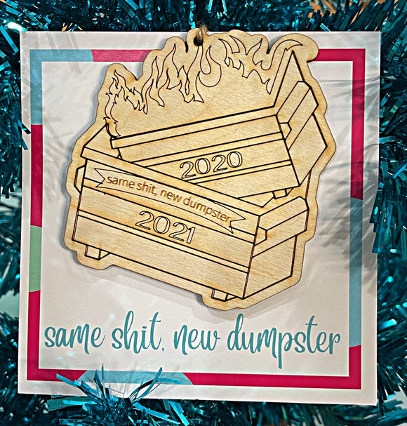 Wholesale | 1 pc | Dumpster Fire Wood Ornament