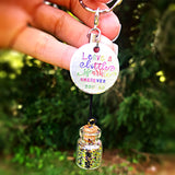 Leave A Little Sparkle Wherever You Go - Glitter Bottle Keychain Rear View Mirror or Locker Accessory Magnet - Lasting Impressions CT
