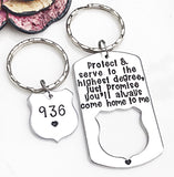 Police Keychain Set for Police Family-Hand Stamped and Personalized Gift - Lasting Impressions CT
