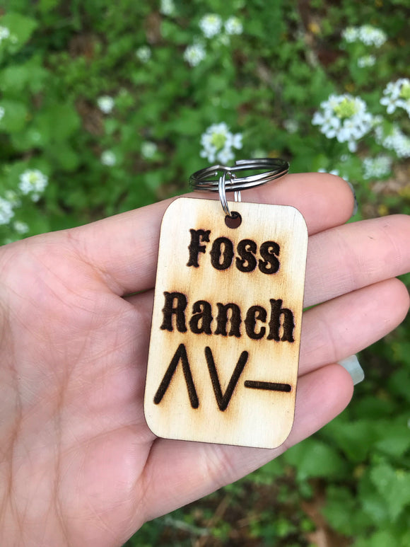 Wholesale | 1 pc | Cattle Brand Wood keychain