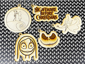 Wholesale | 5 PCs | Nightmare Before Christmas Wood keychains