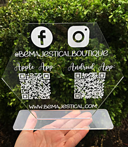 Wholesale | Social Media QR Code Acrylic Sign
