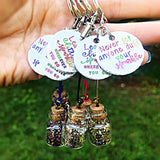 Leave A Little Sparkle Wherever You Go - Glitter Bottle Keychain Rear View Mirror or Locker Accessory Magnet - Lasting Impressions CT