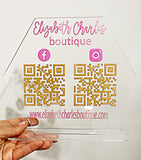 Wholesale | 1 pc | QR Code Social Media Acrylic Sign - Hand Painted