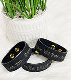 Wholesale | 1 pc | Leatherette Handwriting Cuff Bracelet