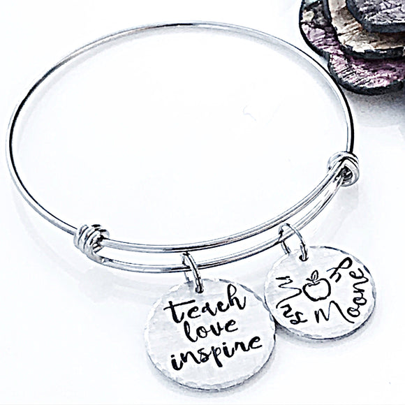 Teacher Gift, Teacher Bracelet, Teacher Jewelry - Lasting Impressions CT