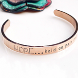 Rainbow Hand Stamped Personalized Stainless Steel Cuff Bracelet-Also available in Silver, Gold, and Rose Gold - Lasting Impressions CT
